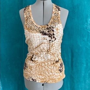 Cute tank with rhinestone detail on front and neck